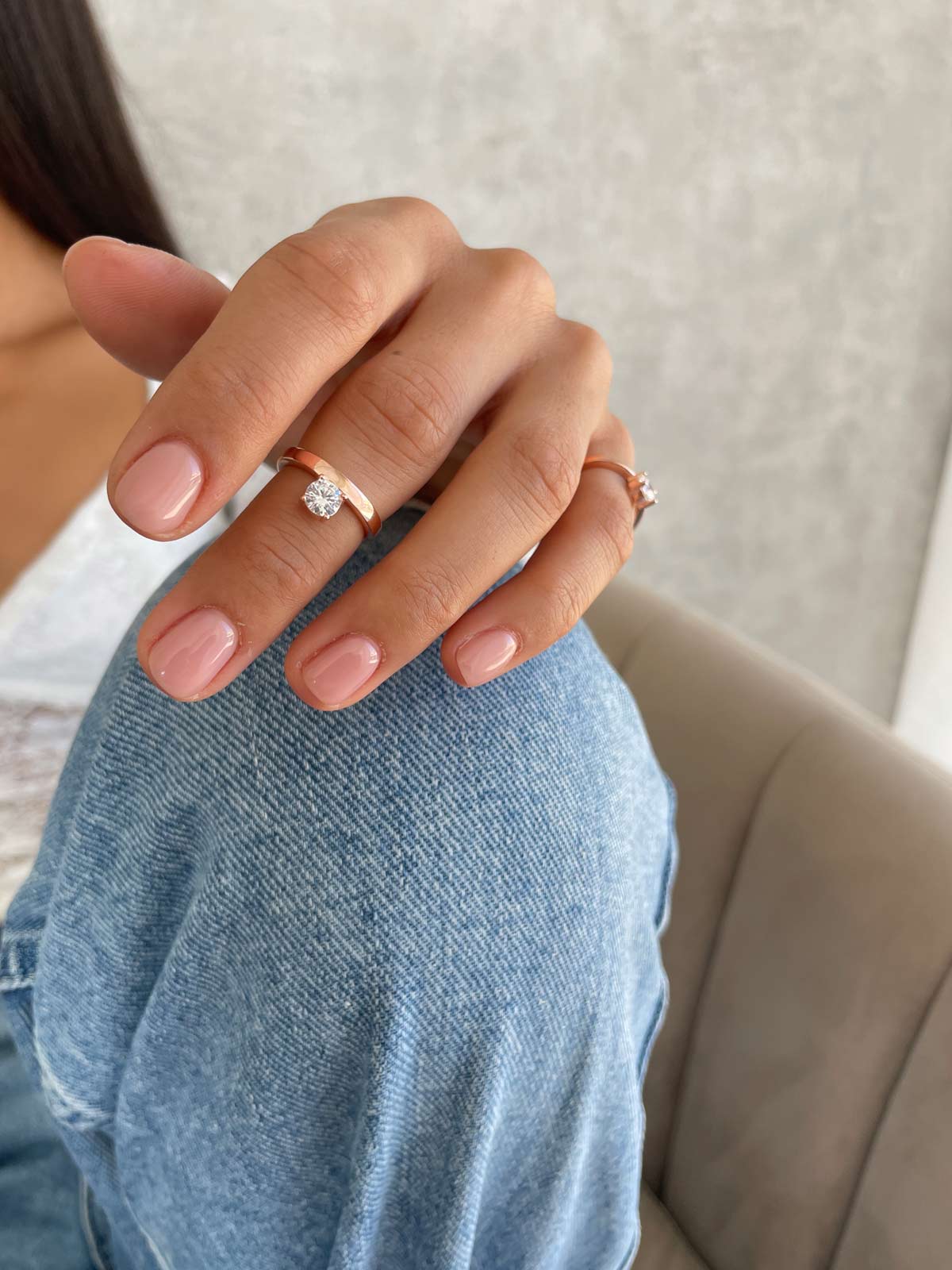 טבעת אמצע / טבעת זרת סוליטר