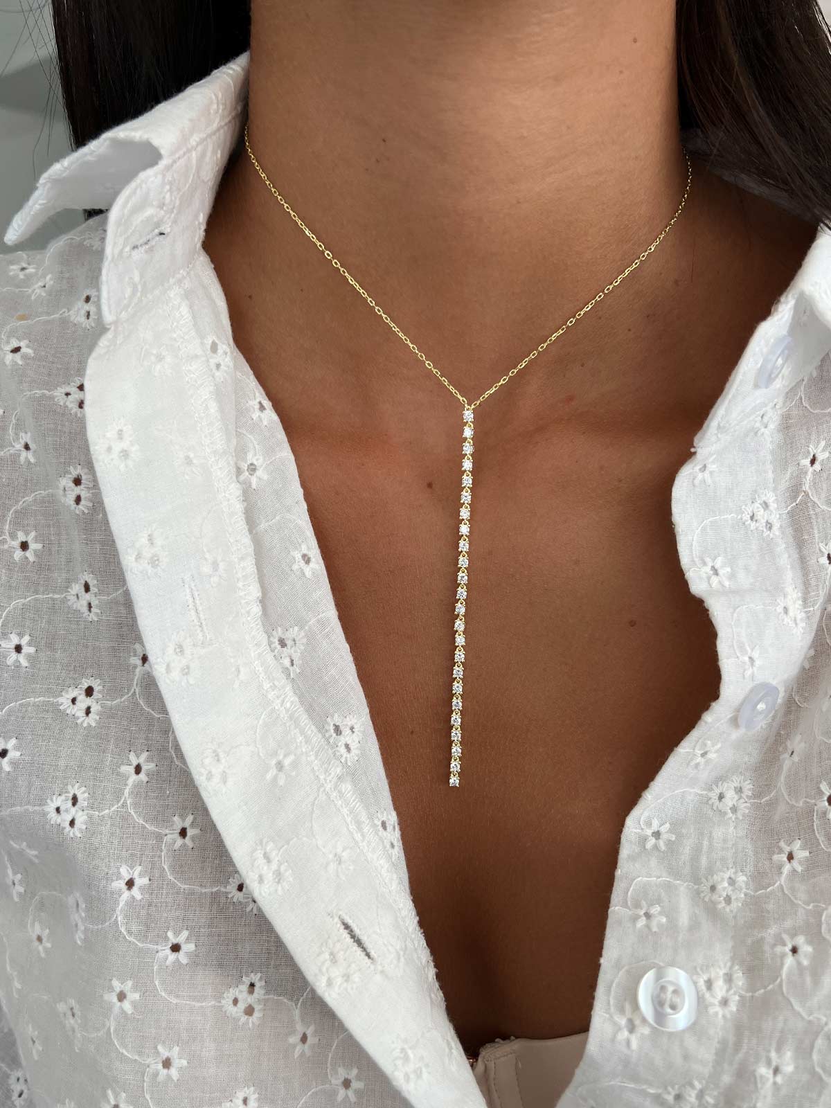 שרשרת עניבה סוליטרים טניס