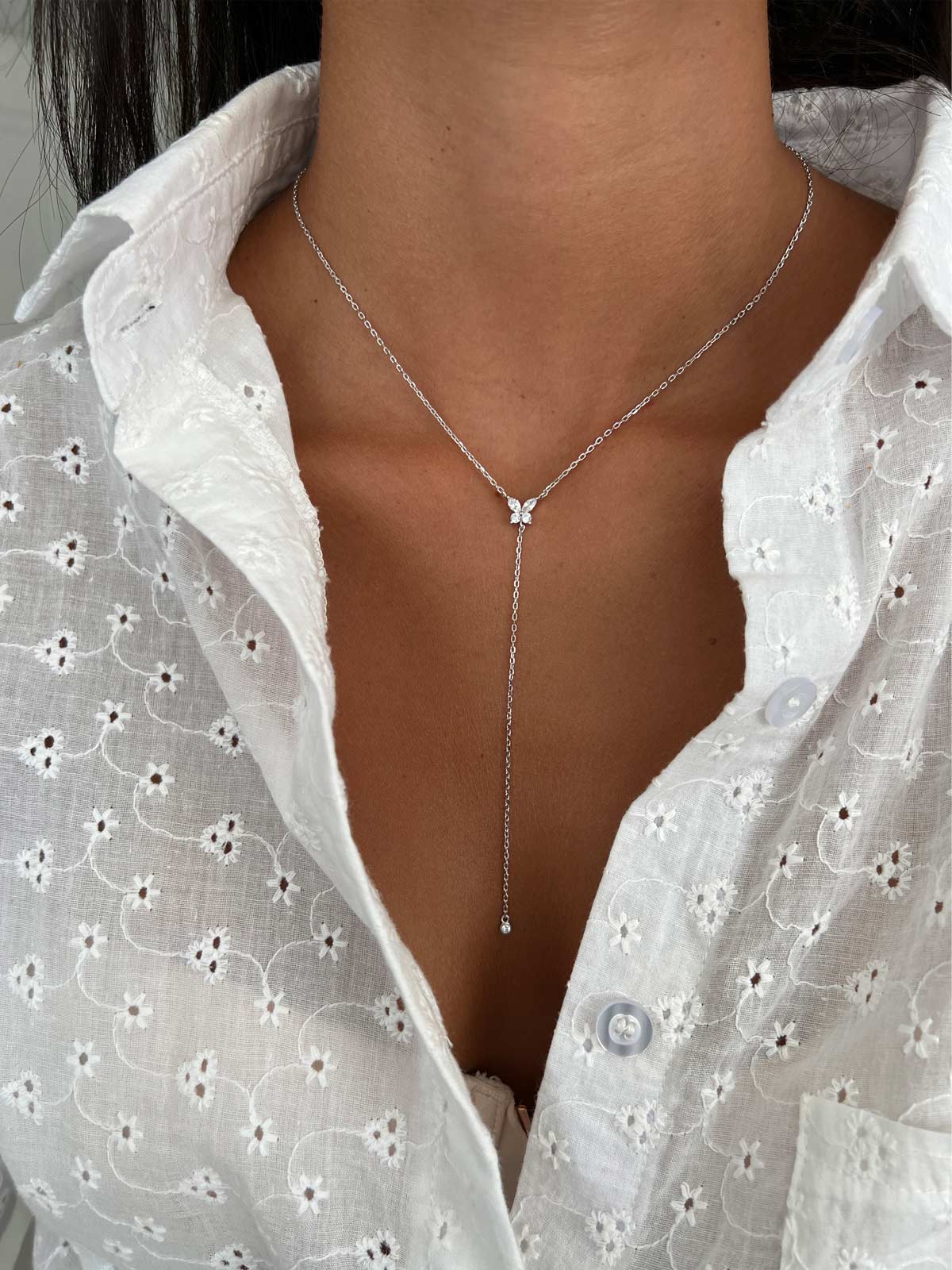 שרשרת עניבה פרפר סוליטרים