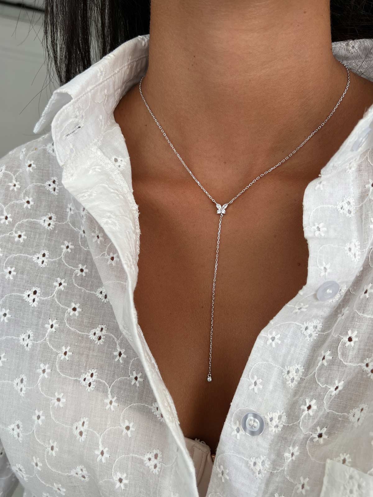 שרשרת עניבה פרפר סוליטרים