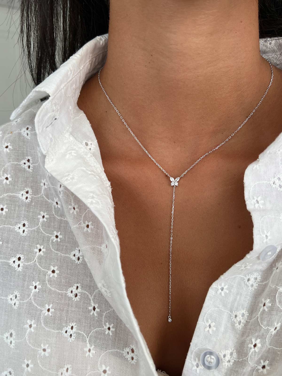 שרשרת עניבה פרפר סוליטרים