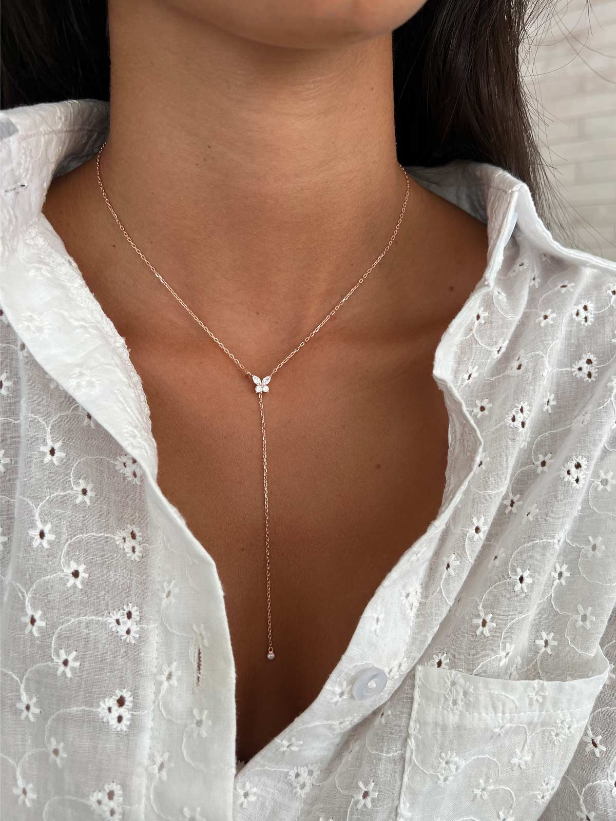 שרשרת עניבה פרפר סוליטרים