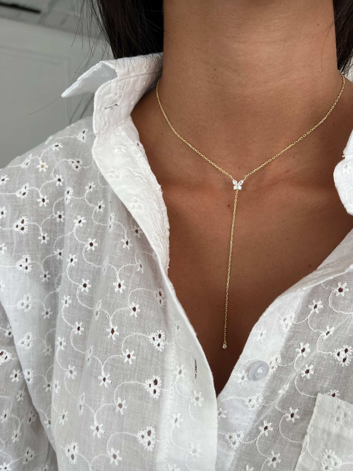 שרשרת עניבה פרפר סוליטרים