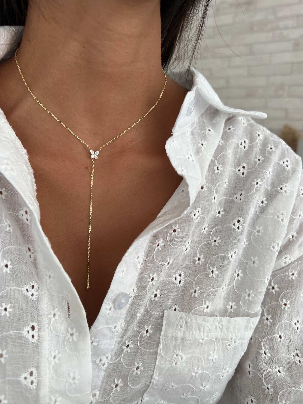 שרשרת עניבה פרפר סוליטרים