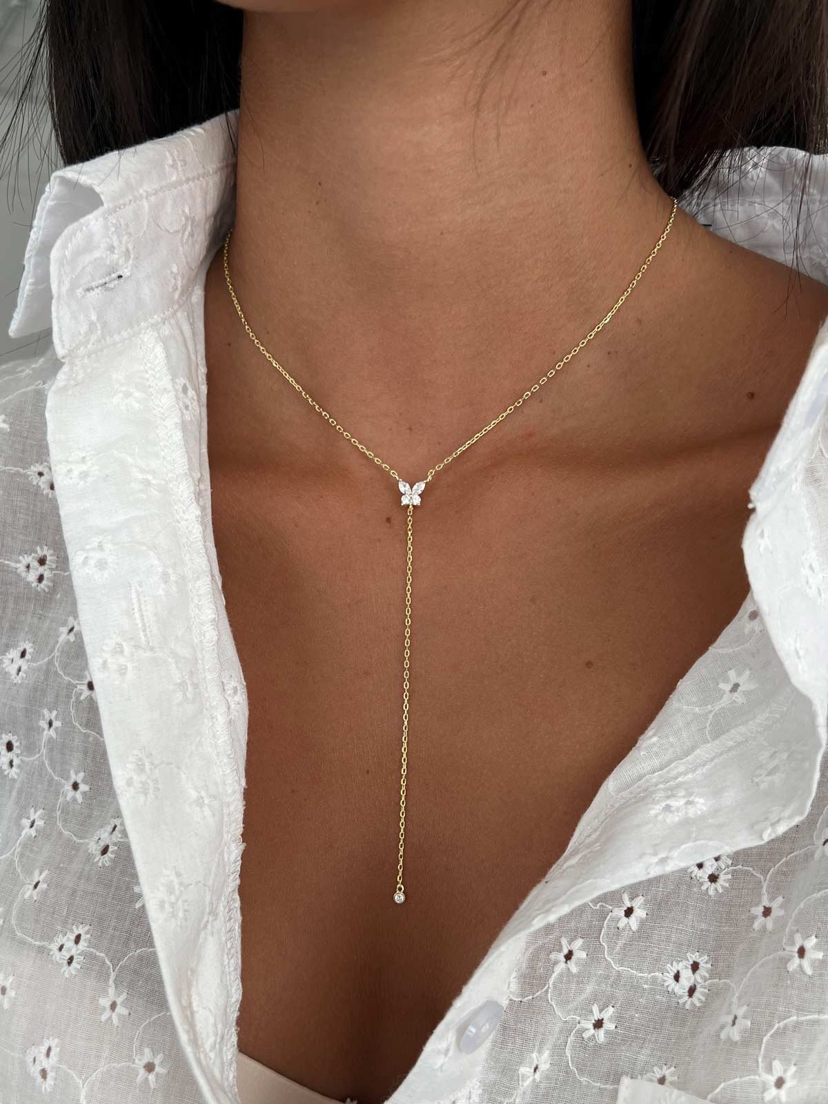 שרשרת עניבה פרפר סוליטרים