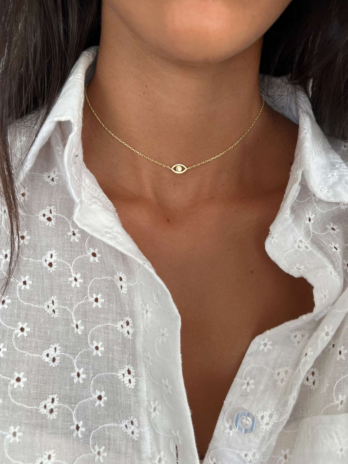 שרשרת צמודה עין קטנה חלקה