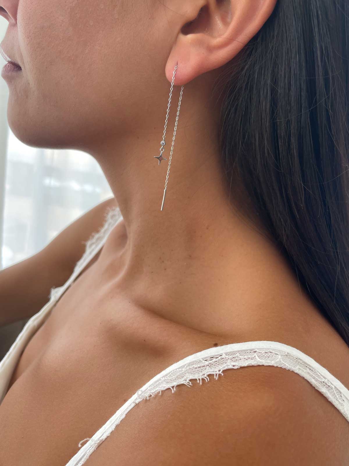 עגיל שרשרת כוכב נופל