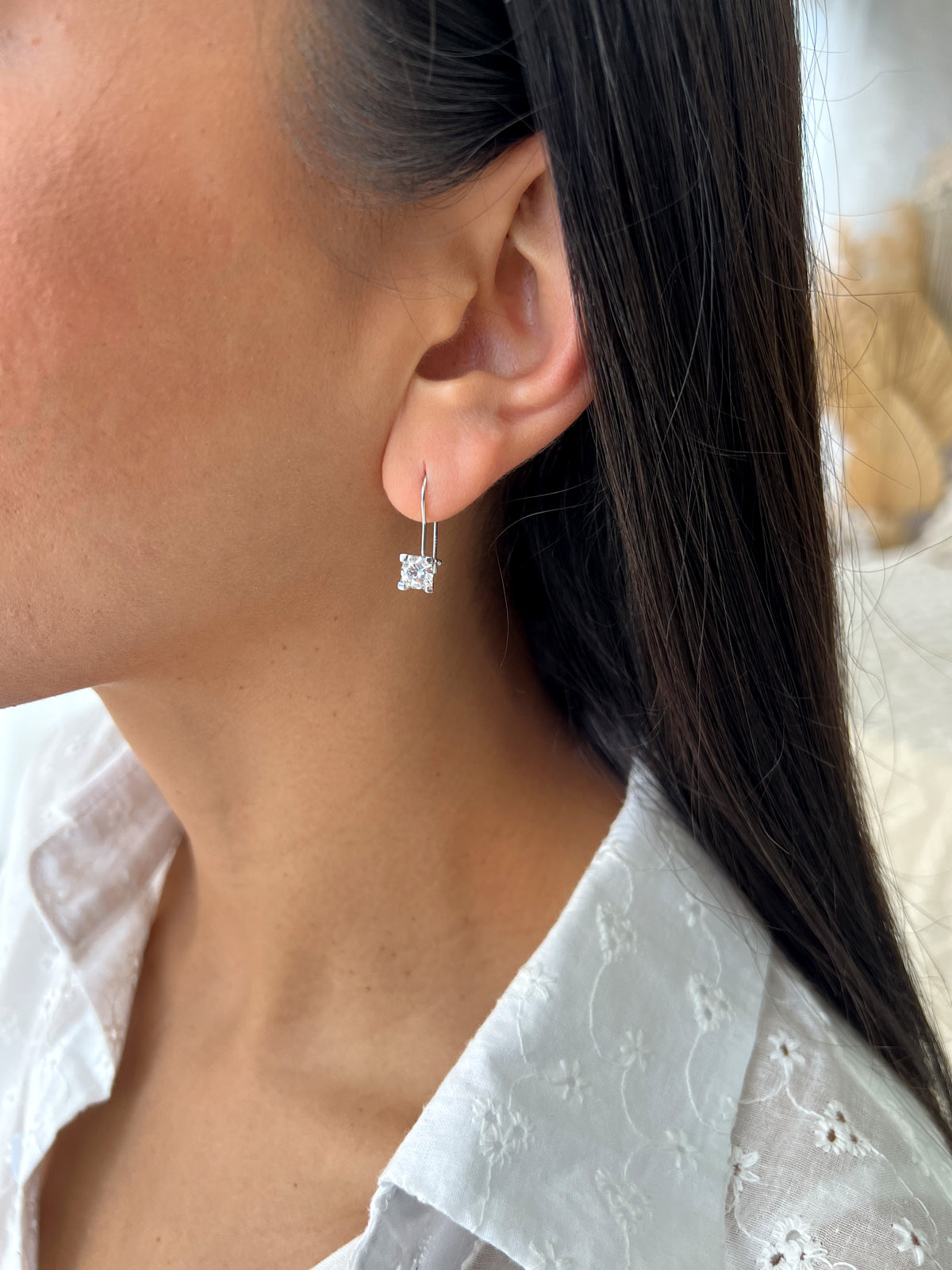 עגילים דקים נופלים סוליטר