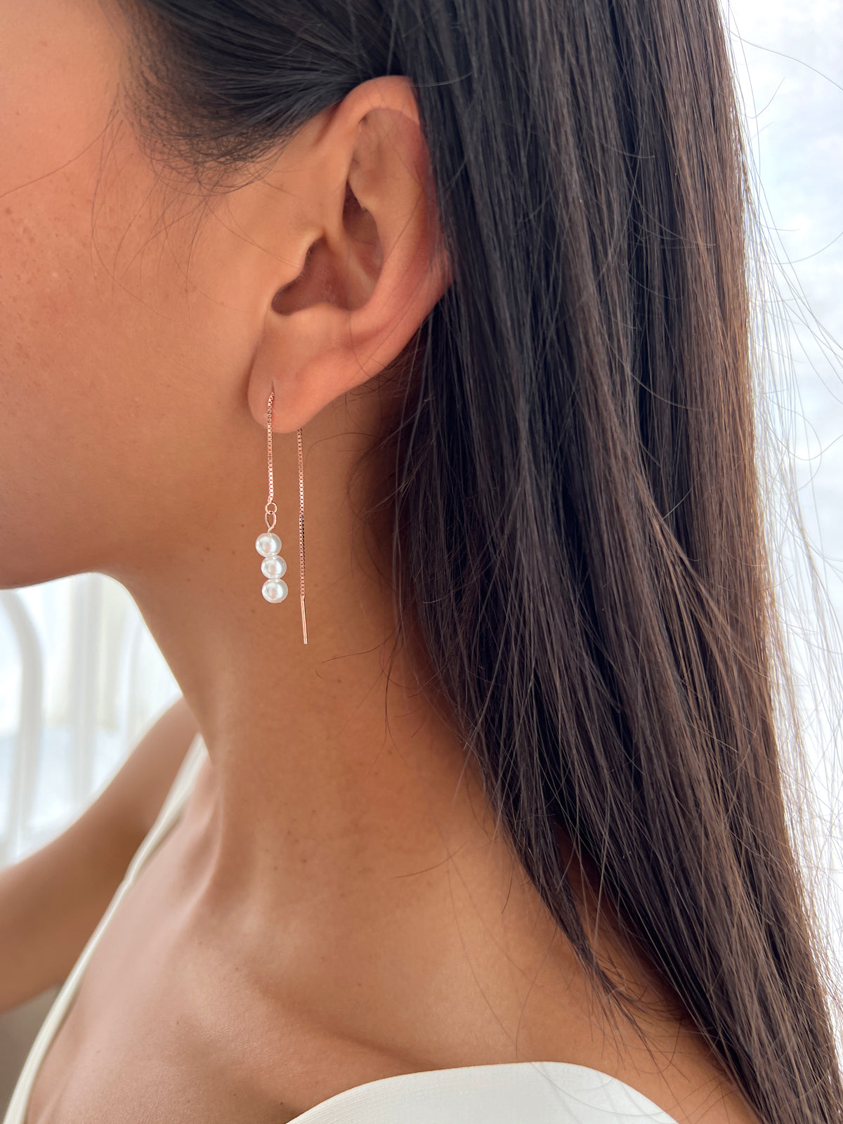 עגיל שרשרת ופנינים