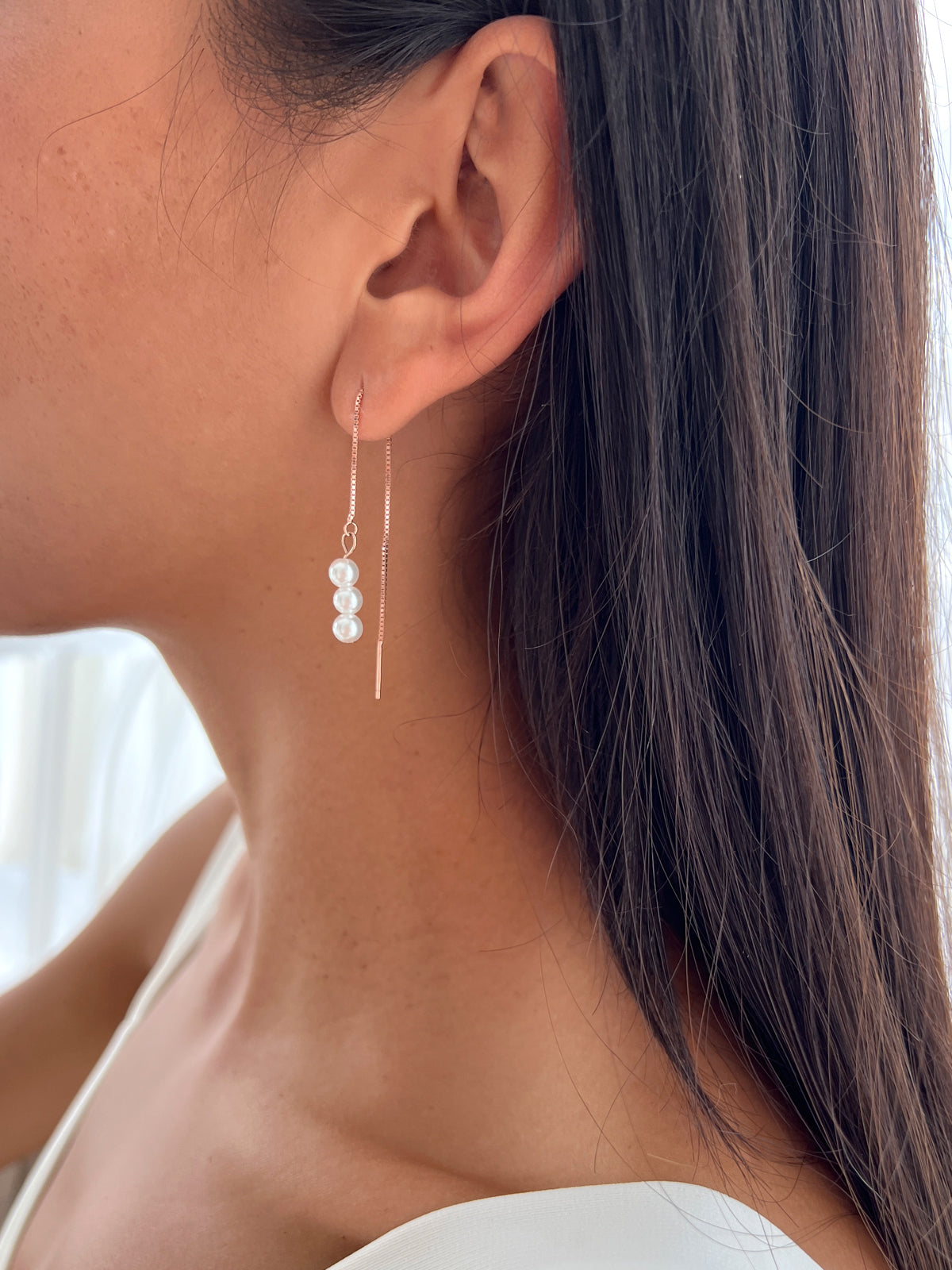 עגיל שרשרת ופנינים