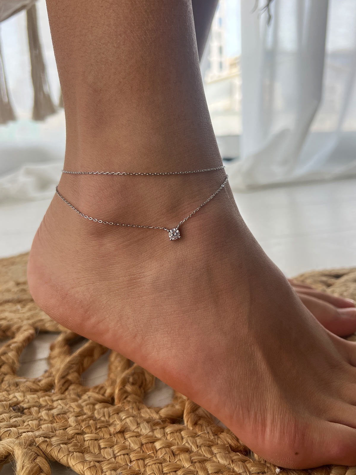 צמיד רגל כפול סוליטר