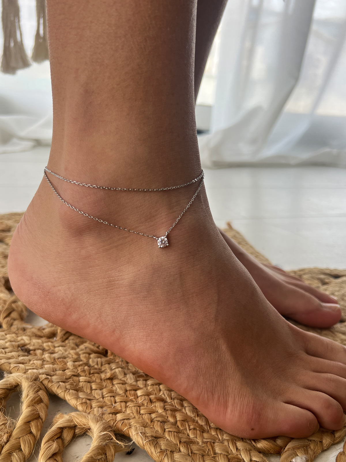 צמיד רגל כפול סוליטר