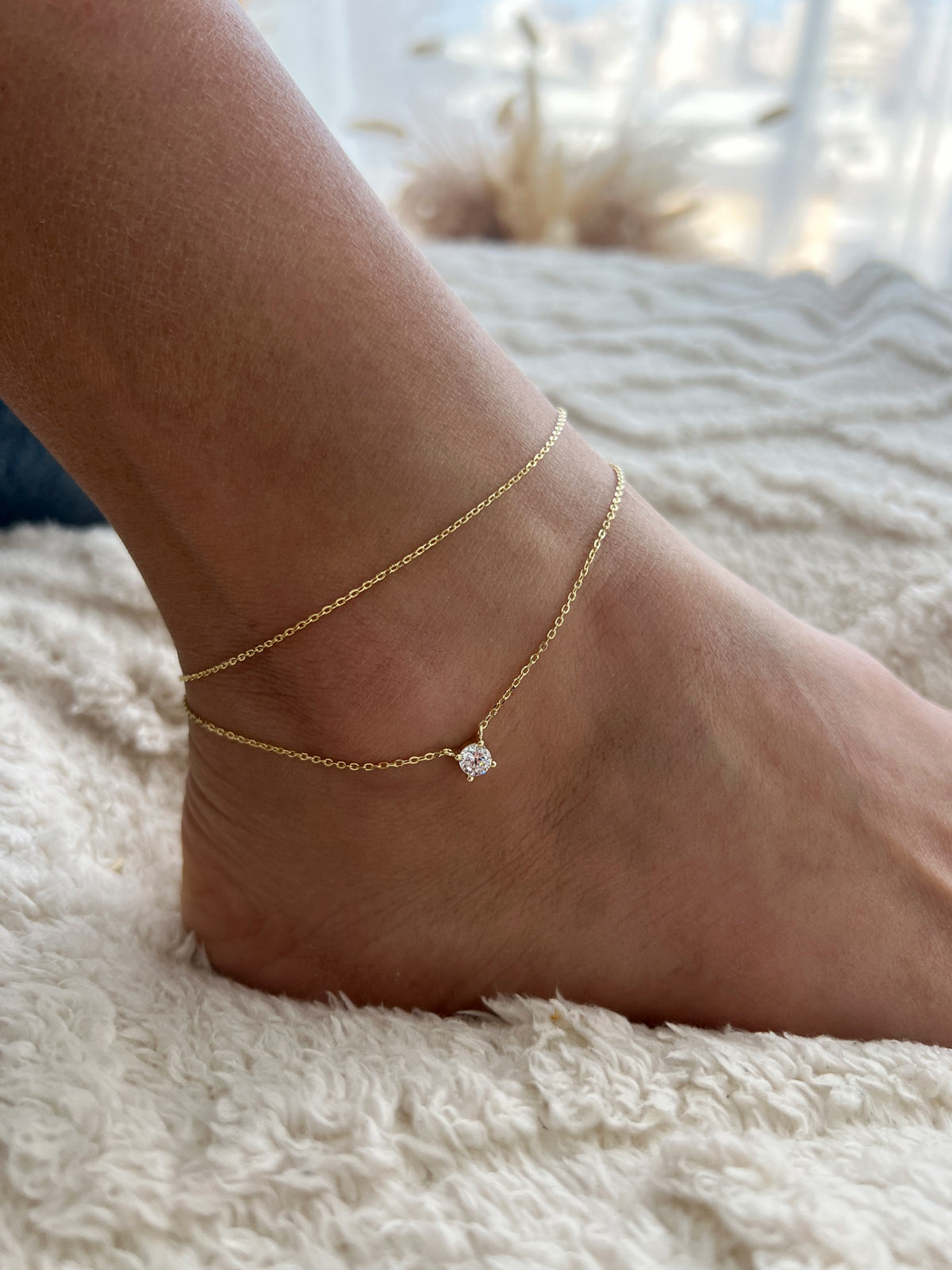 צמיד רגל כפול סוליטר