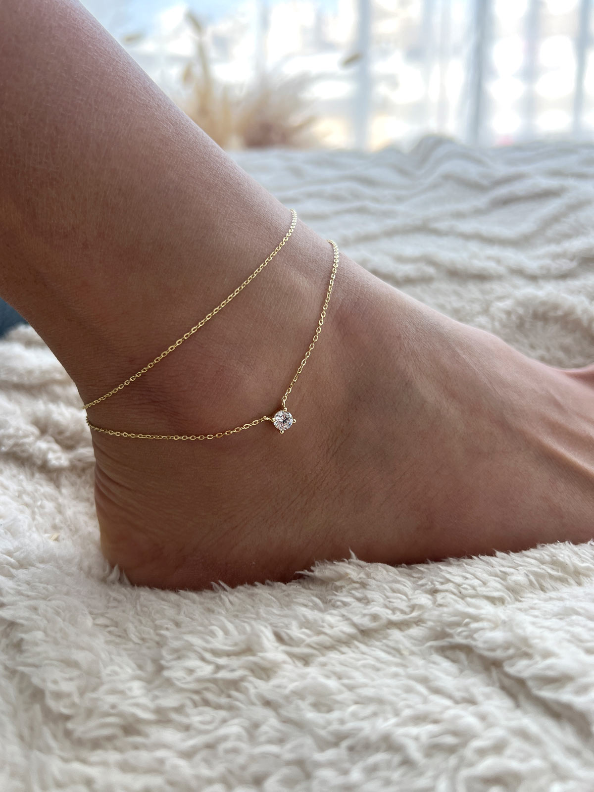 צמיד רגל כפול סוליטר