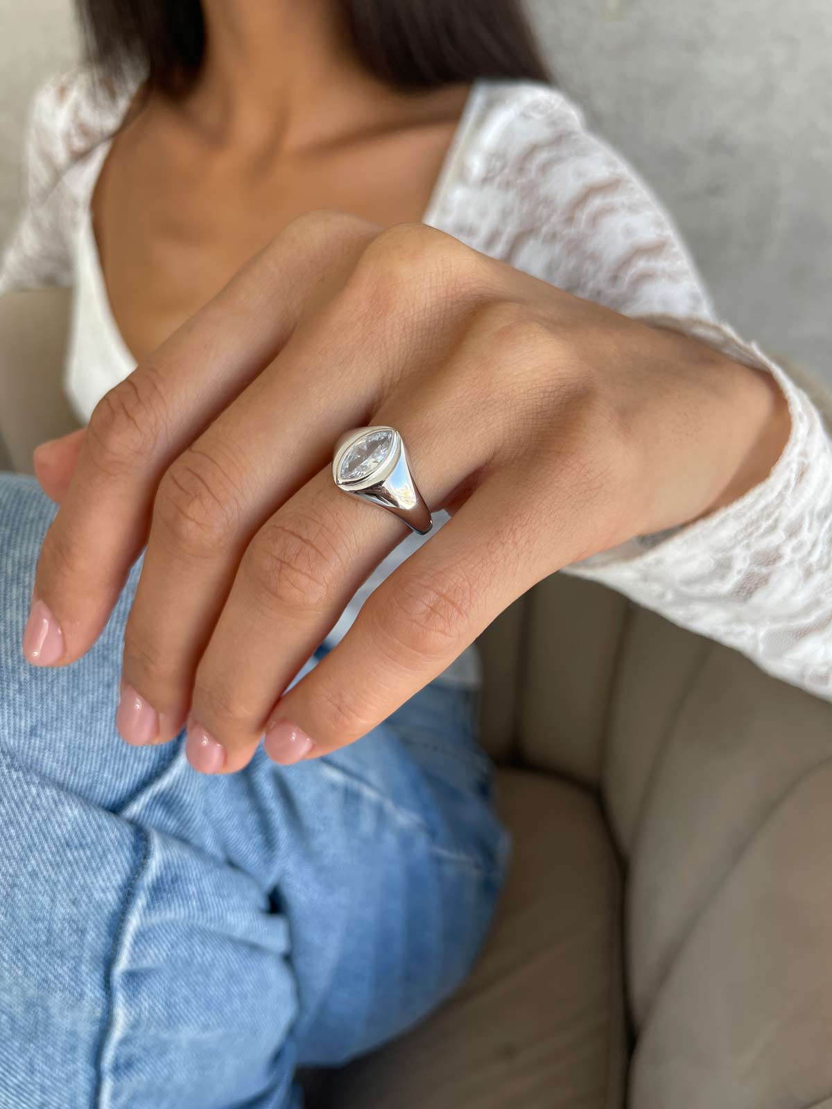 טבעת סוליטר מרקיזה