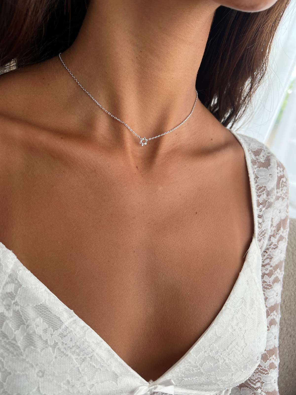 שרשרת מגן דוד חלק