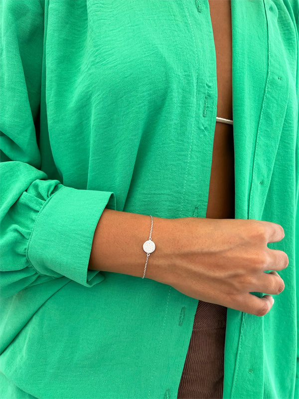 צמיד עדין מעגל משובץ