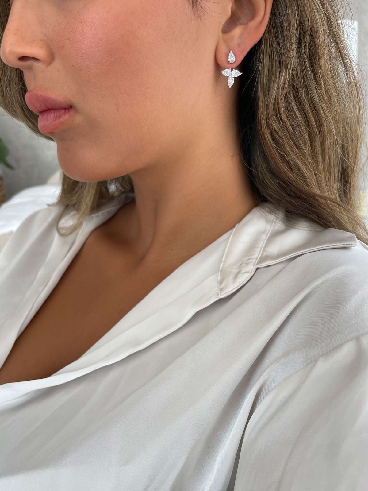 עגילי ג’אקט ארבע טיפות