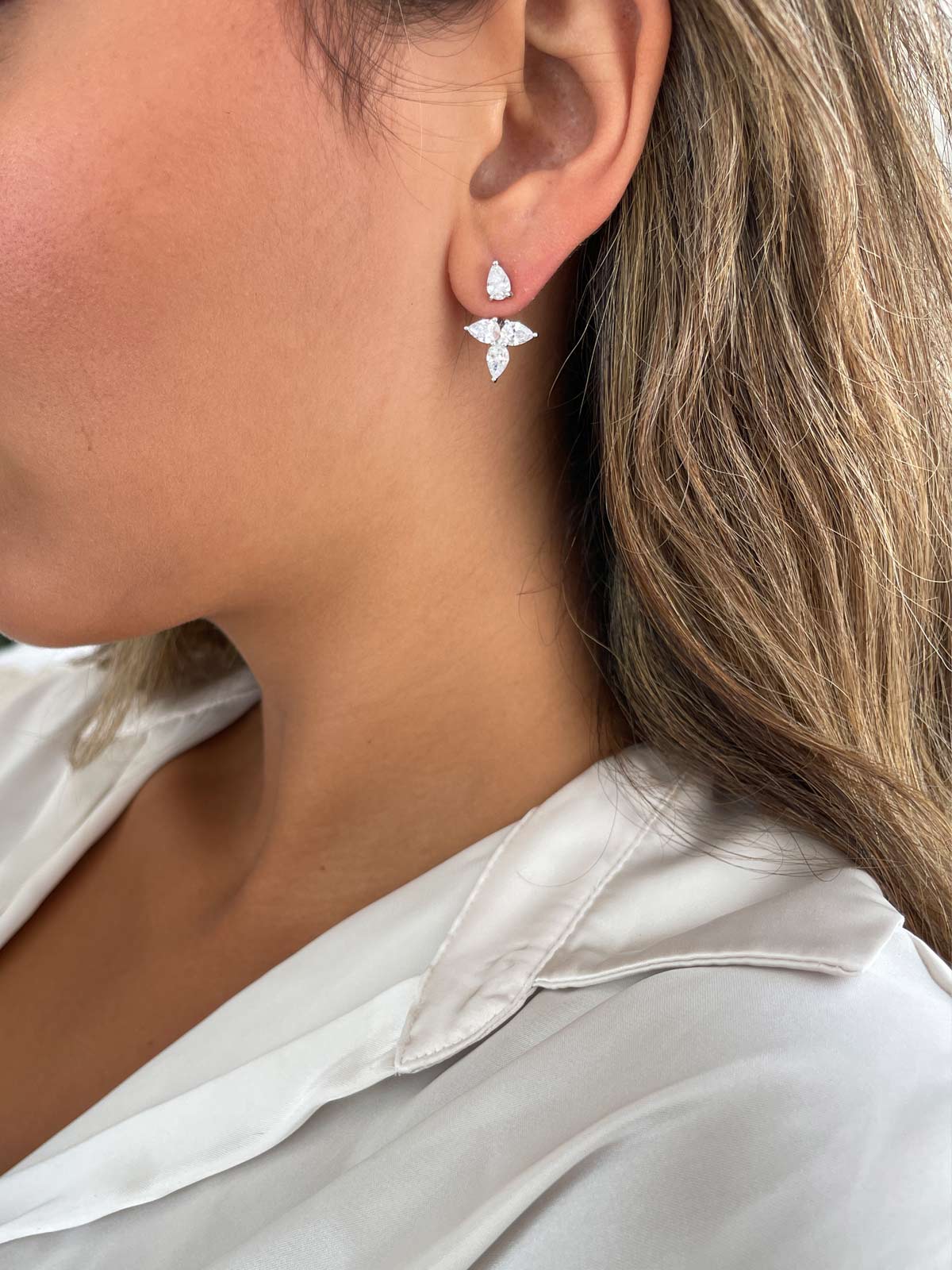 עגילי ג’אקט ארבע טיפות