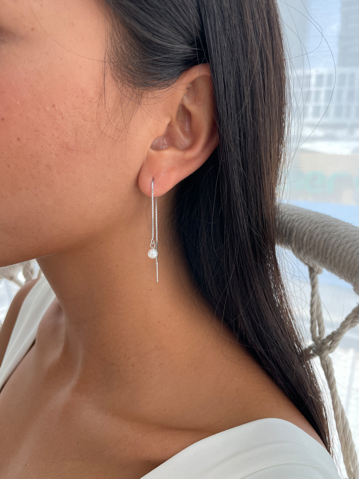 עגיל שרשרת ופנינה