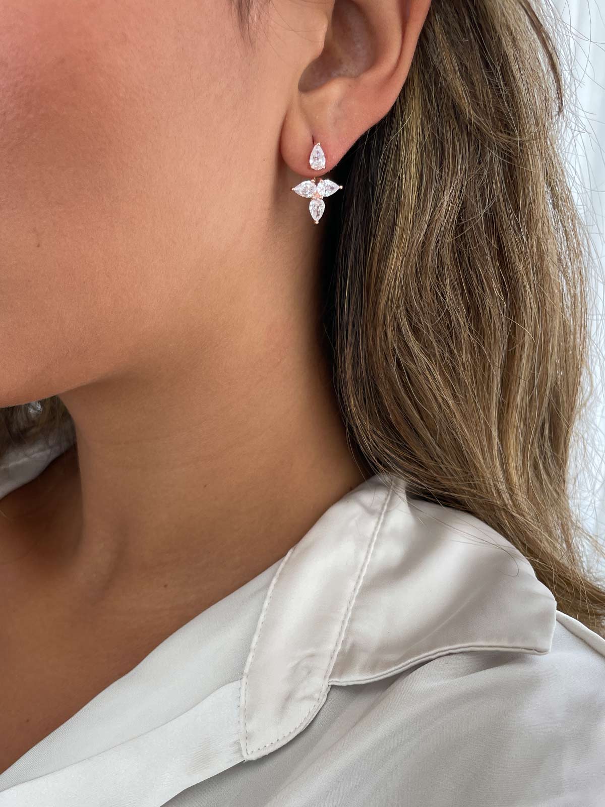 עגילי ג’אקט ארבע טיפות