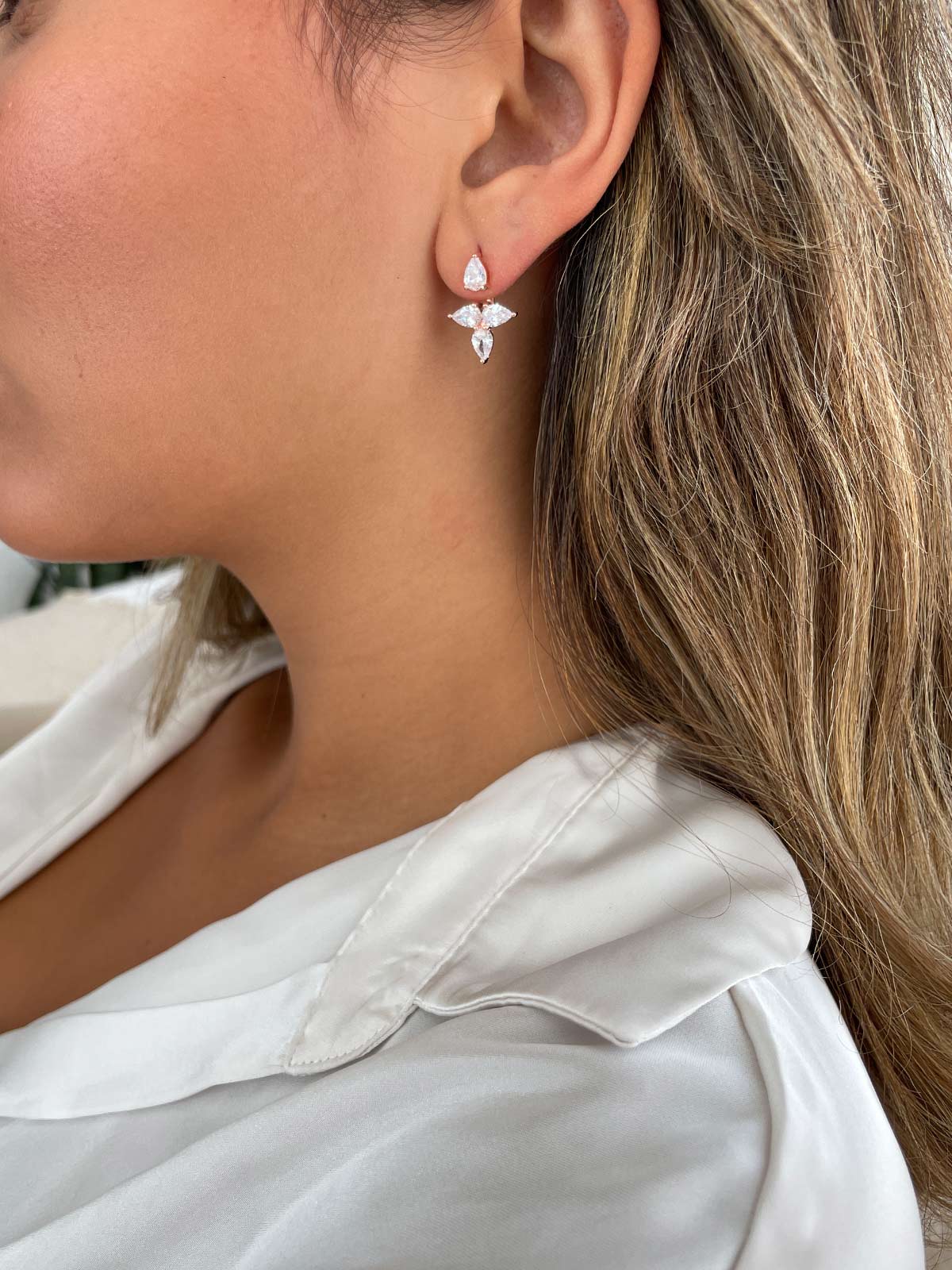 עגילי ג’אקט ארבע טיפות