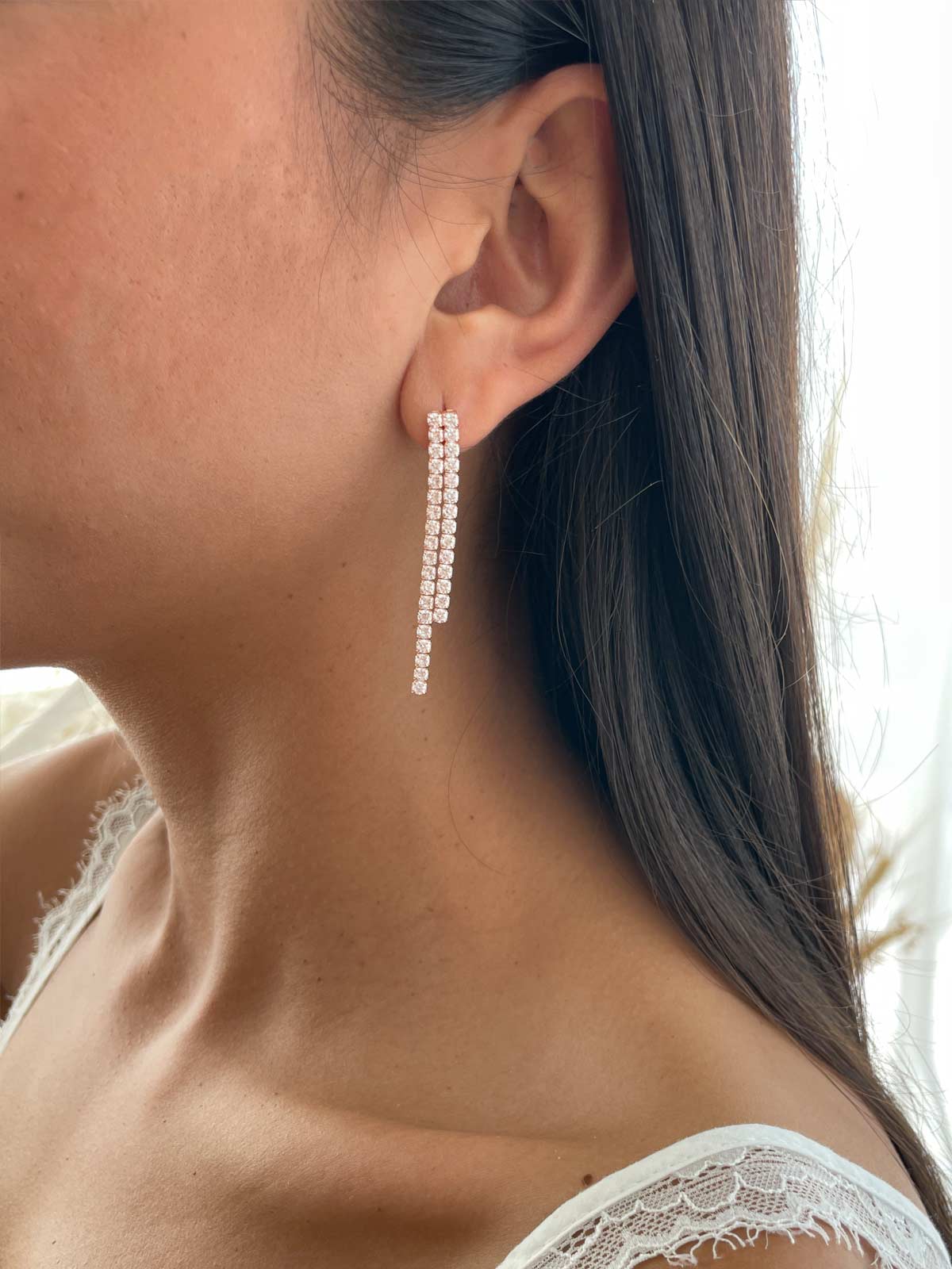 עגילי טניס כפול נופלים