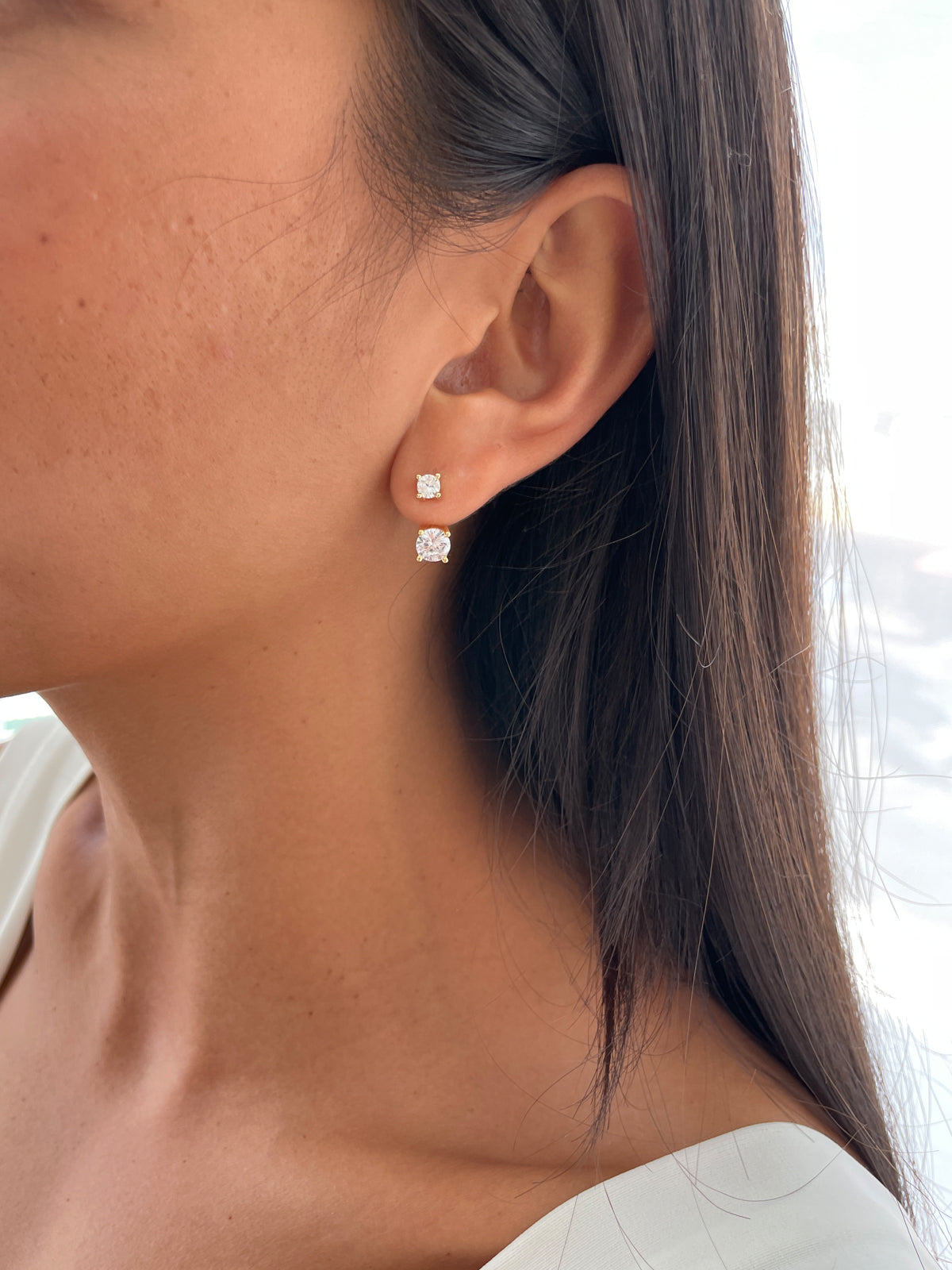 עגילי ג'אקט שני סוליטרים