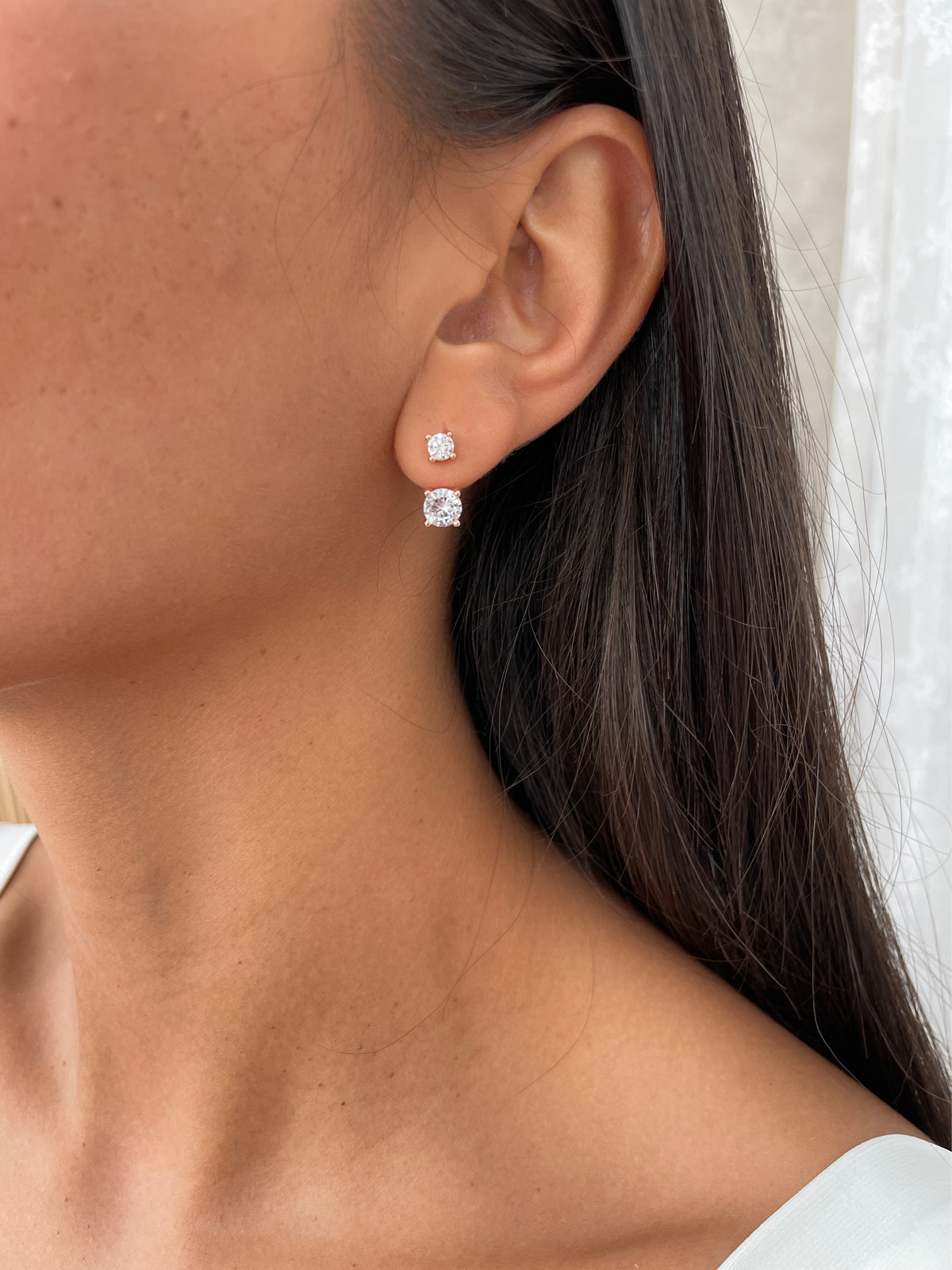 עגילי ג'אקט שני סוליטרים