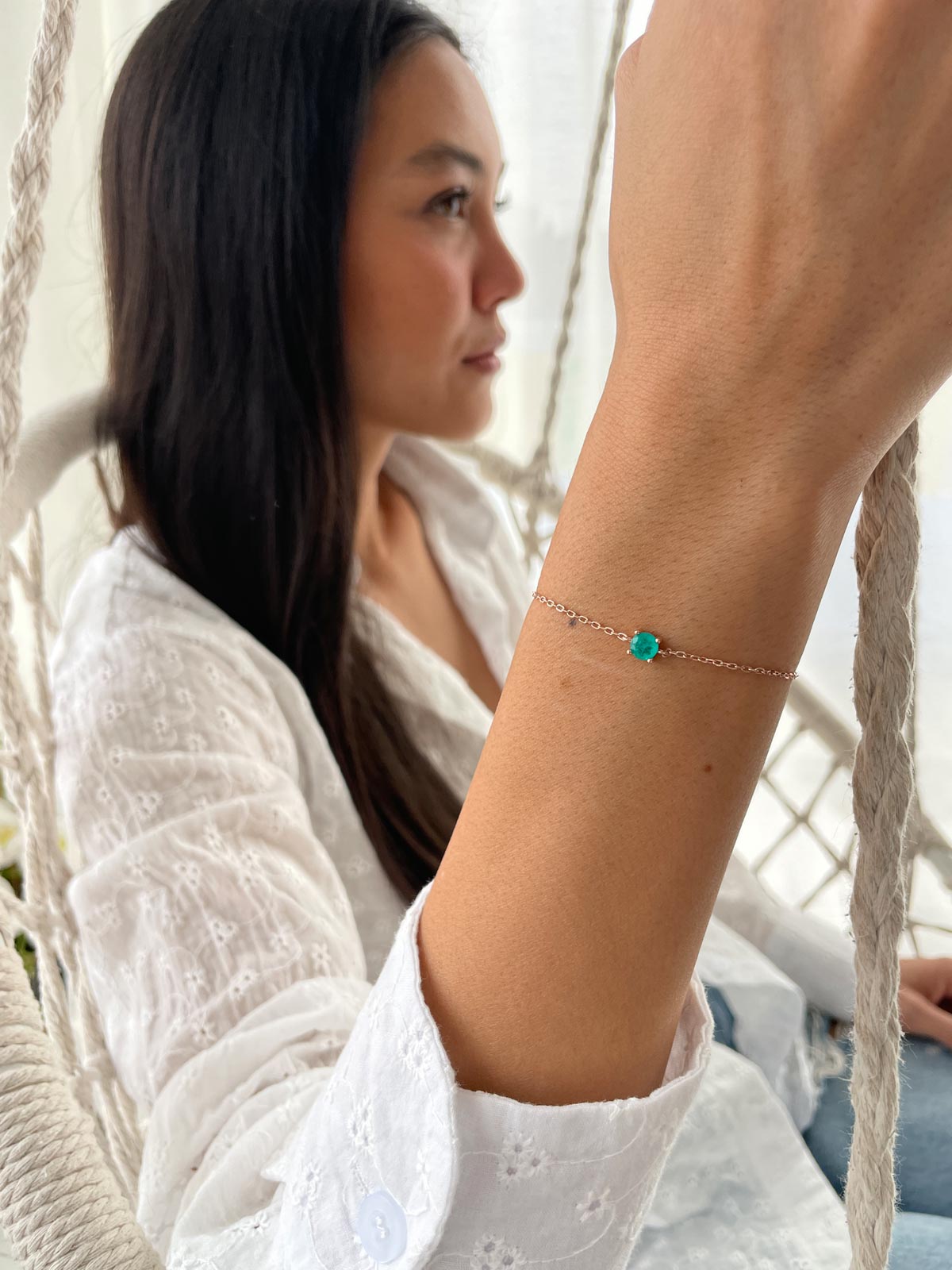 צמיד עדין סוליטר טורקיז