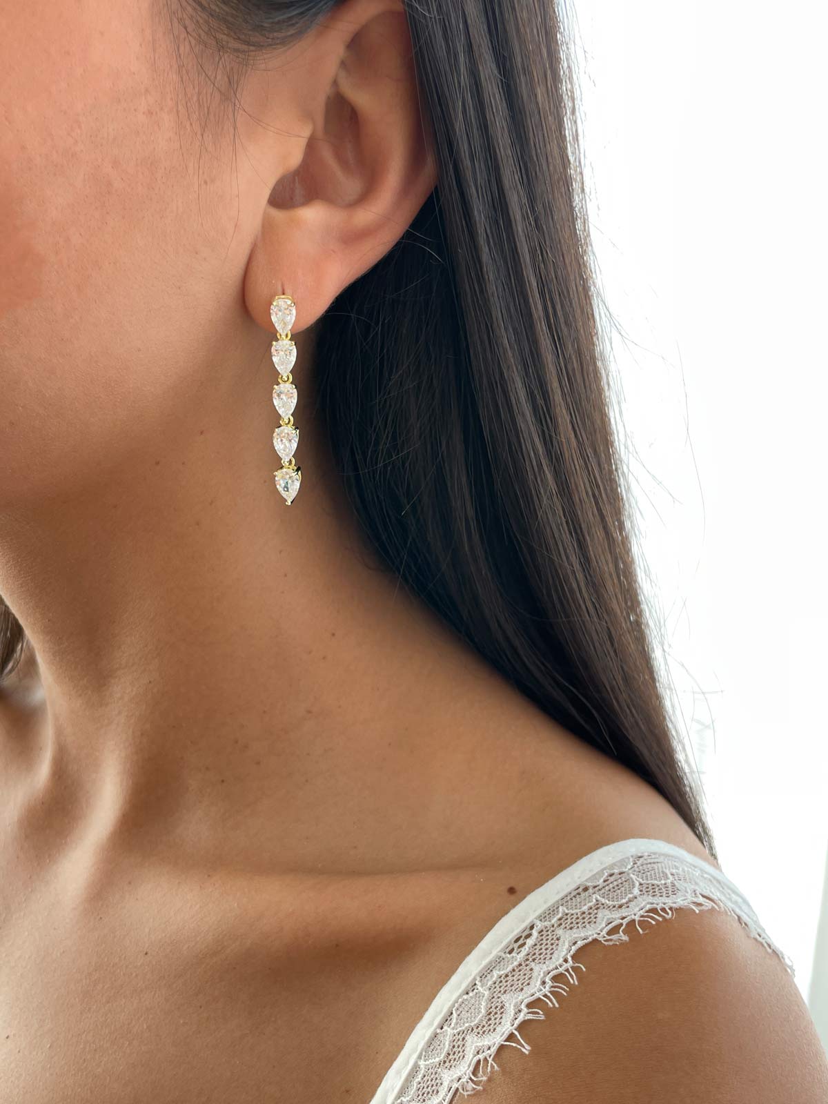 עגילי חמש טיפות נופלות