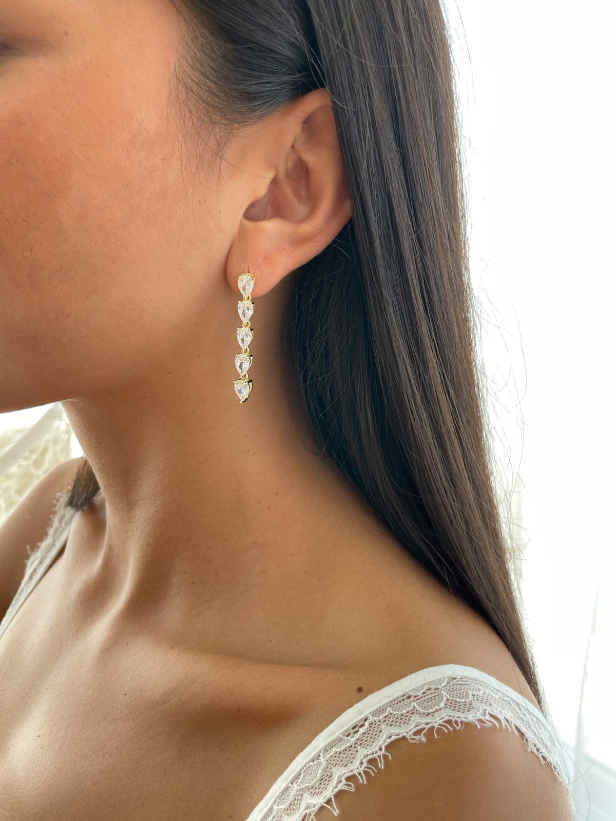 עגילי חמש טיפות נופלות