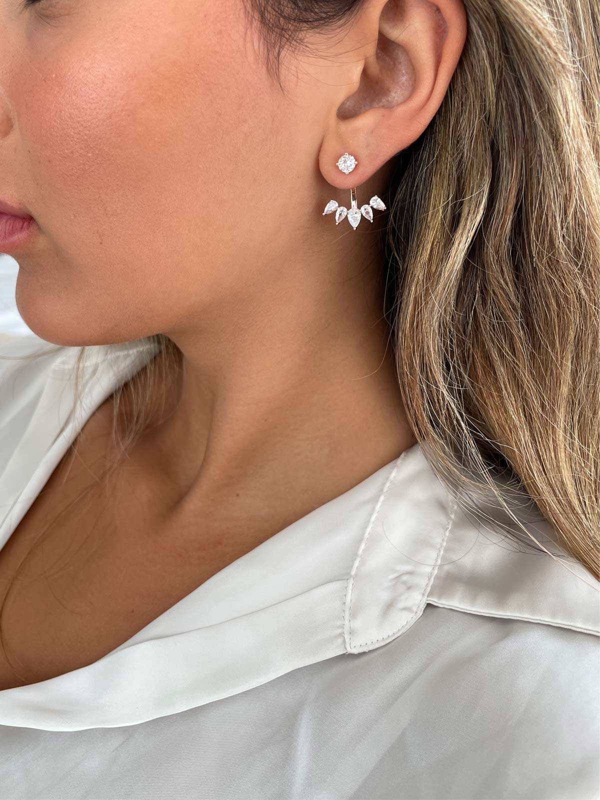 עגילי ג’אקט סוליטר וטיפות