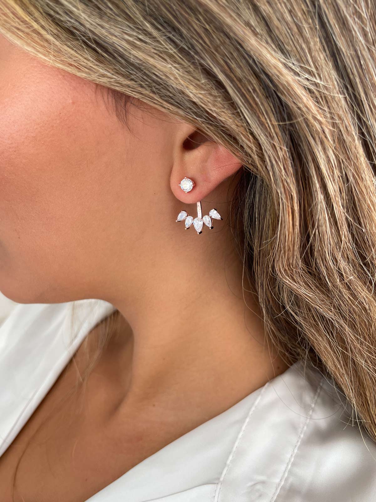 עגילי ג’אקט סוליטר וטיפות