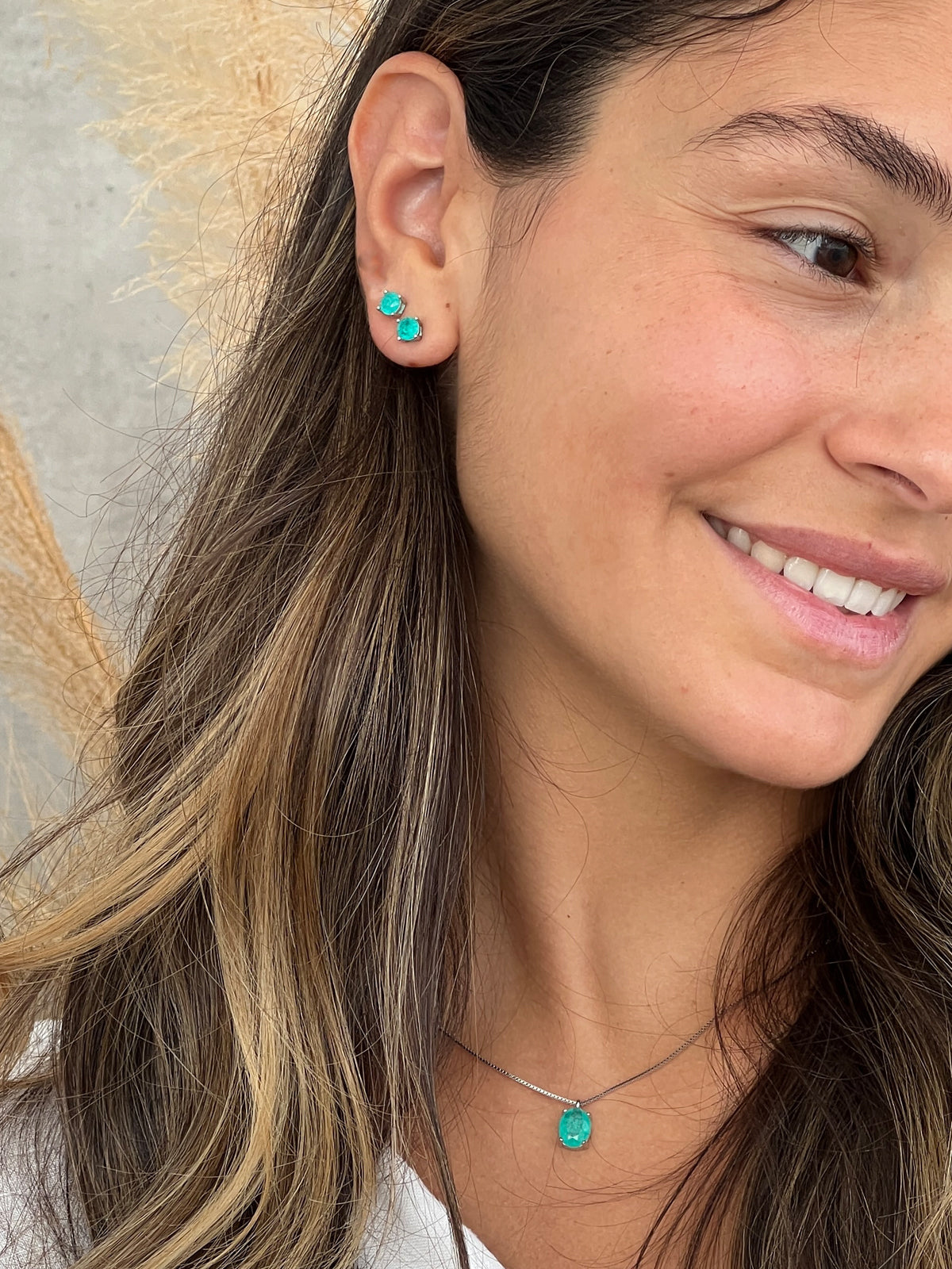 שרשרת סוליטר אליפסה טורקיז