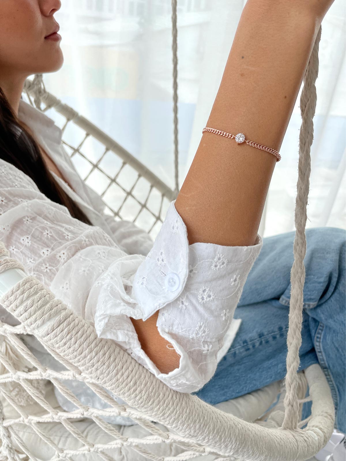 צמיד חוליות סוליטר גדול