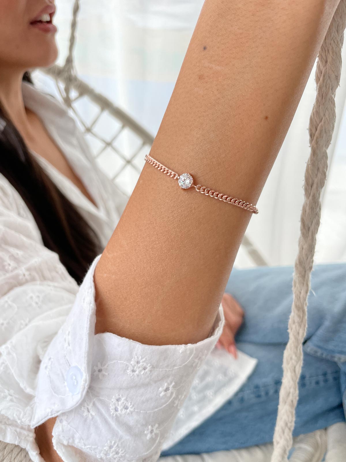 צמיד חוליות סוליטר גדול