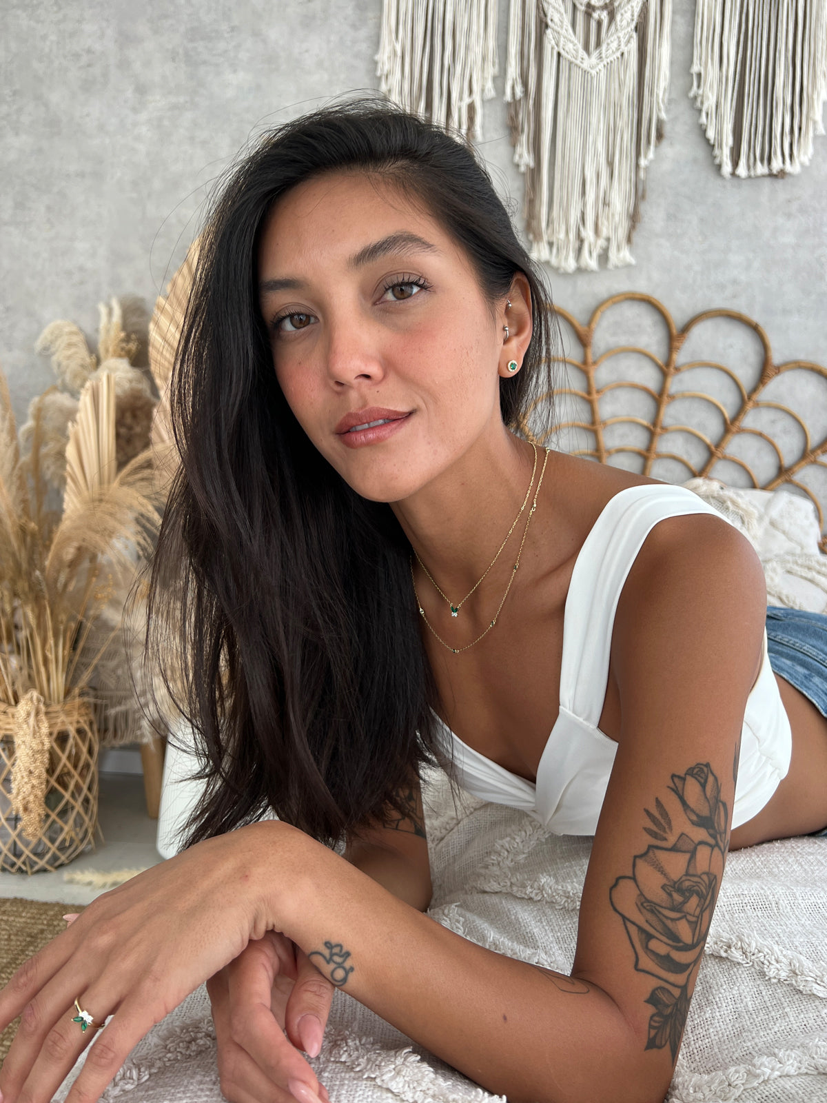 שרשרת סוליטרים ירוקים