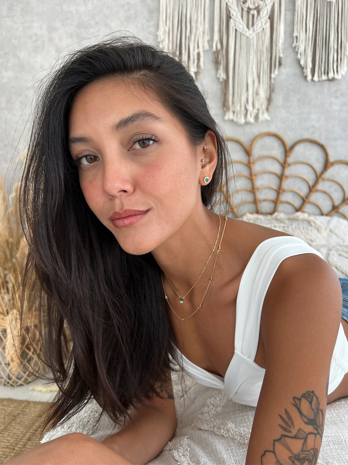 שרשרת סוליטרים ירוקים