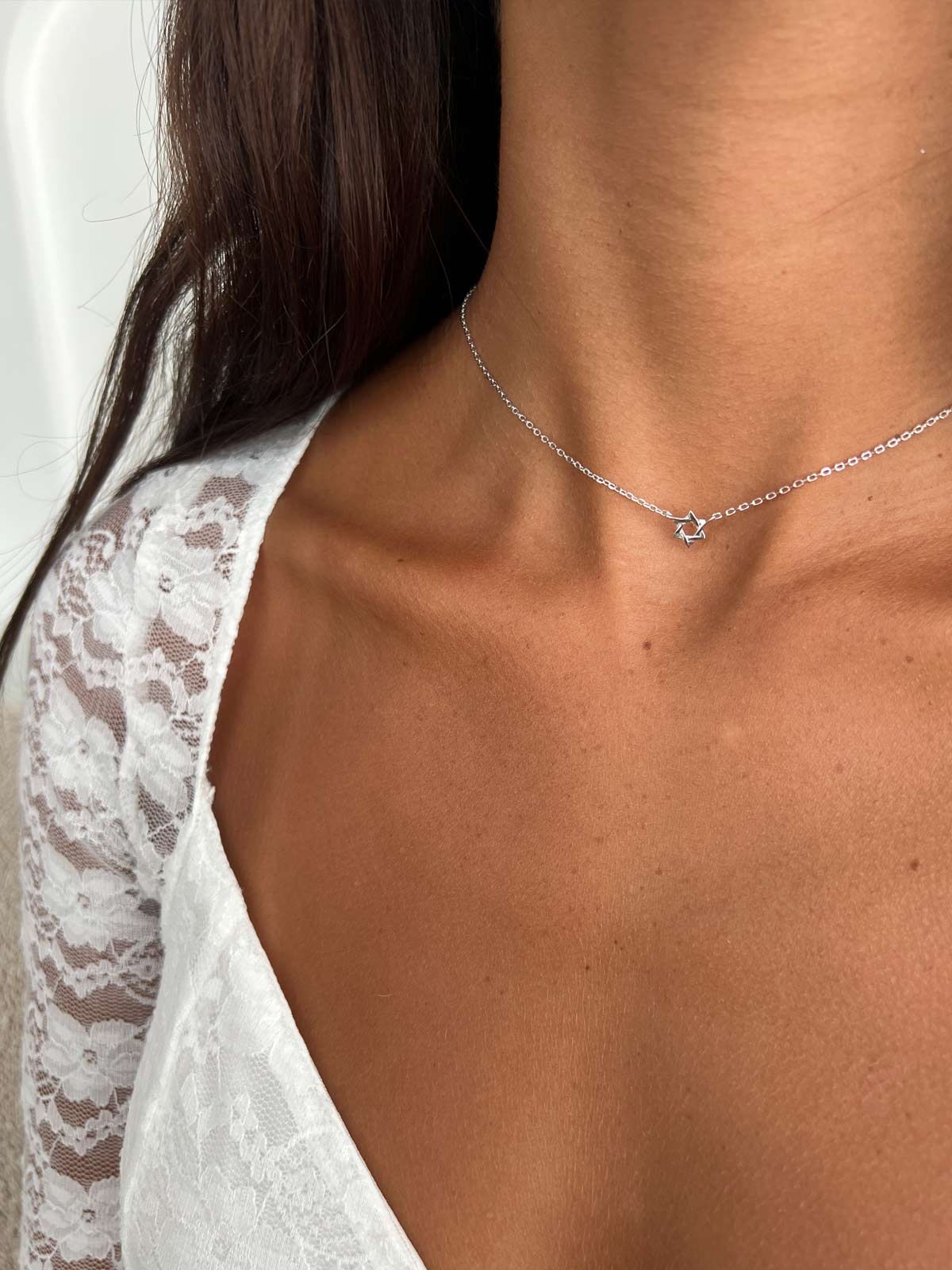 שרשרת מגן דוד חלק