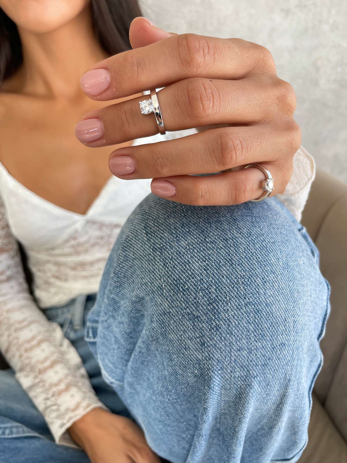 טבעת אמצע / טבעת זרת סוליטר