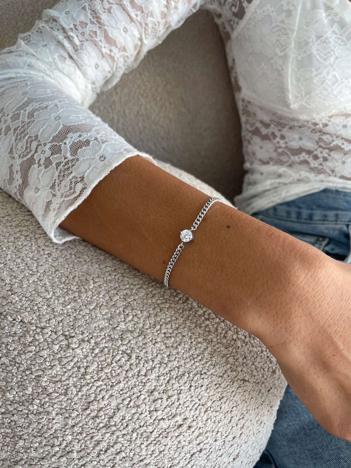 צמיד חוליות סוליטר גדול