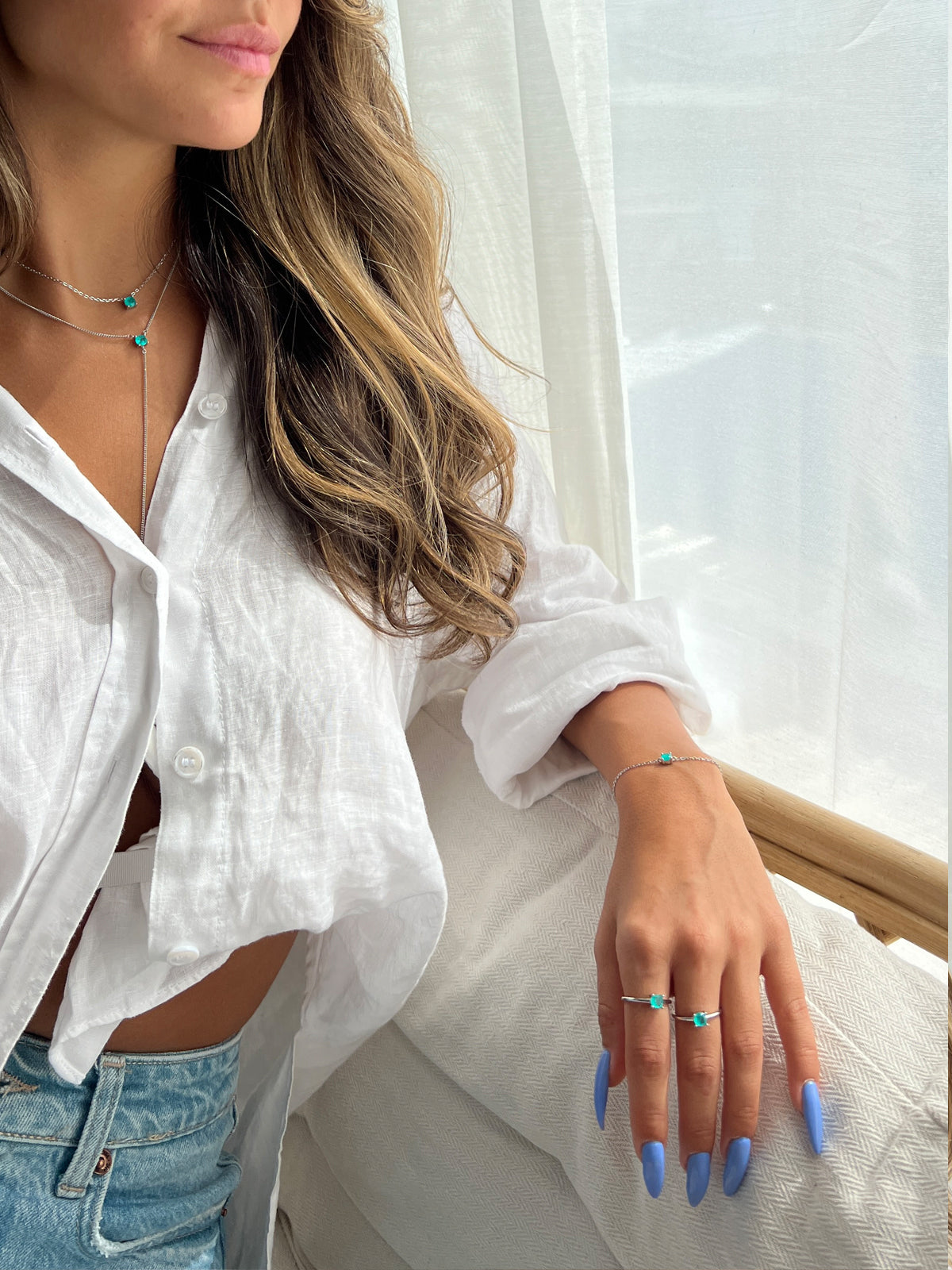 צמיד עדין סוליטר טורקיז