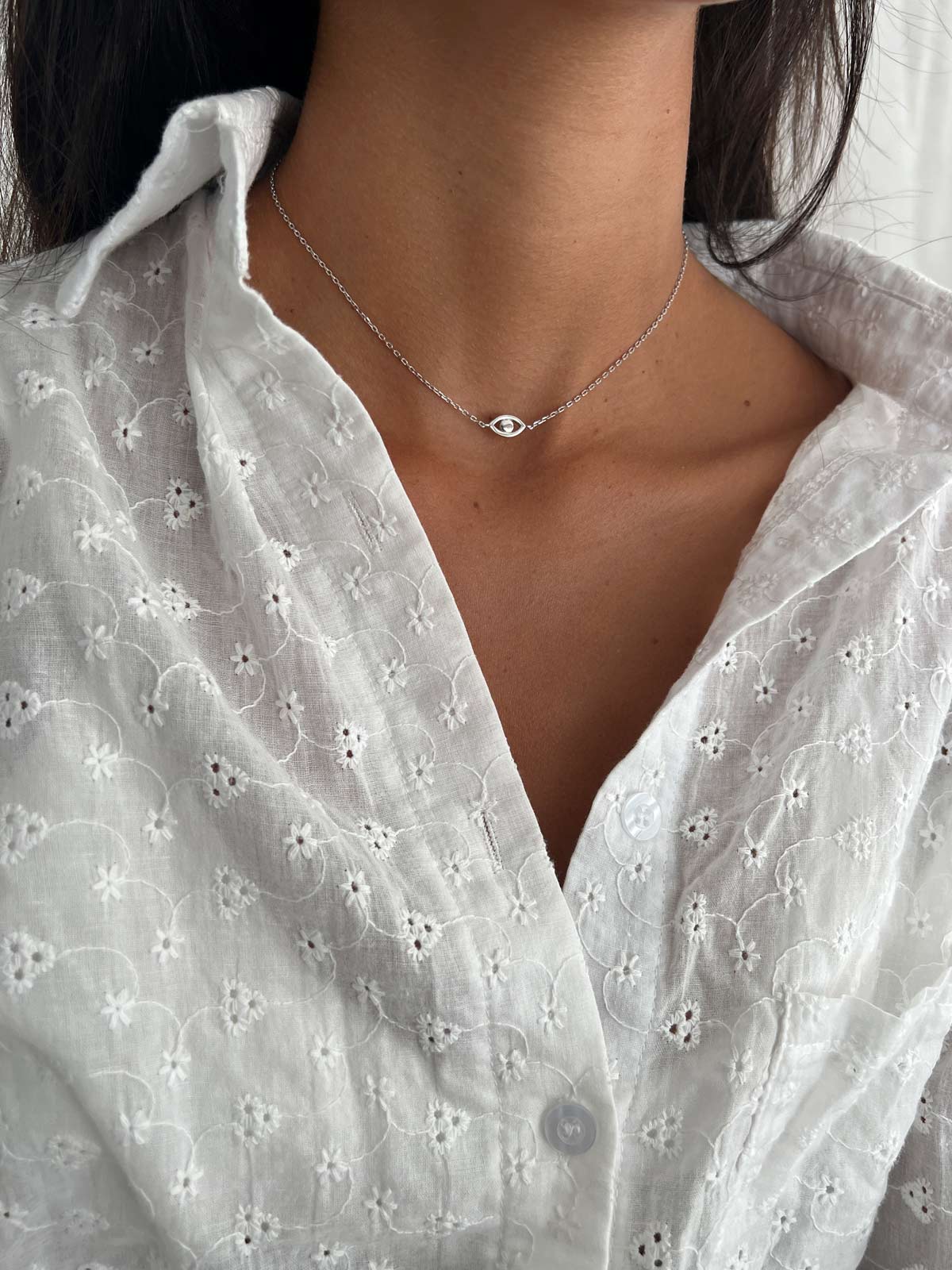 שרשרת צמודה עין קטנה חלקה