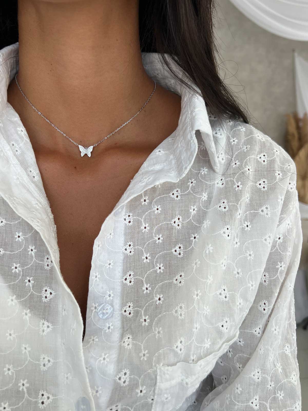 שרשרת פרפר משובץ