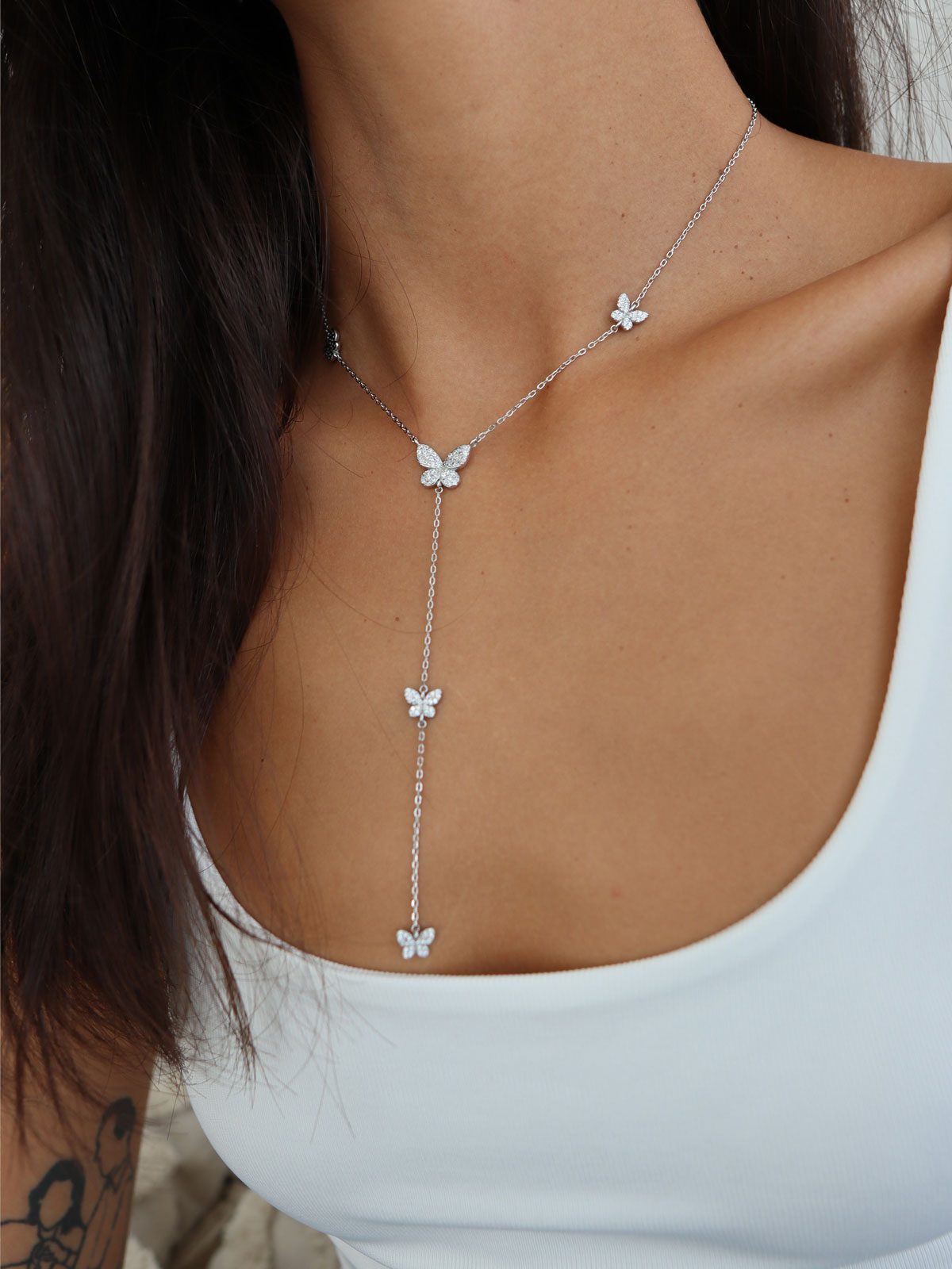 שרשרת עניבה פרפר סוליטרים