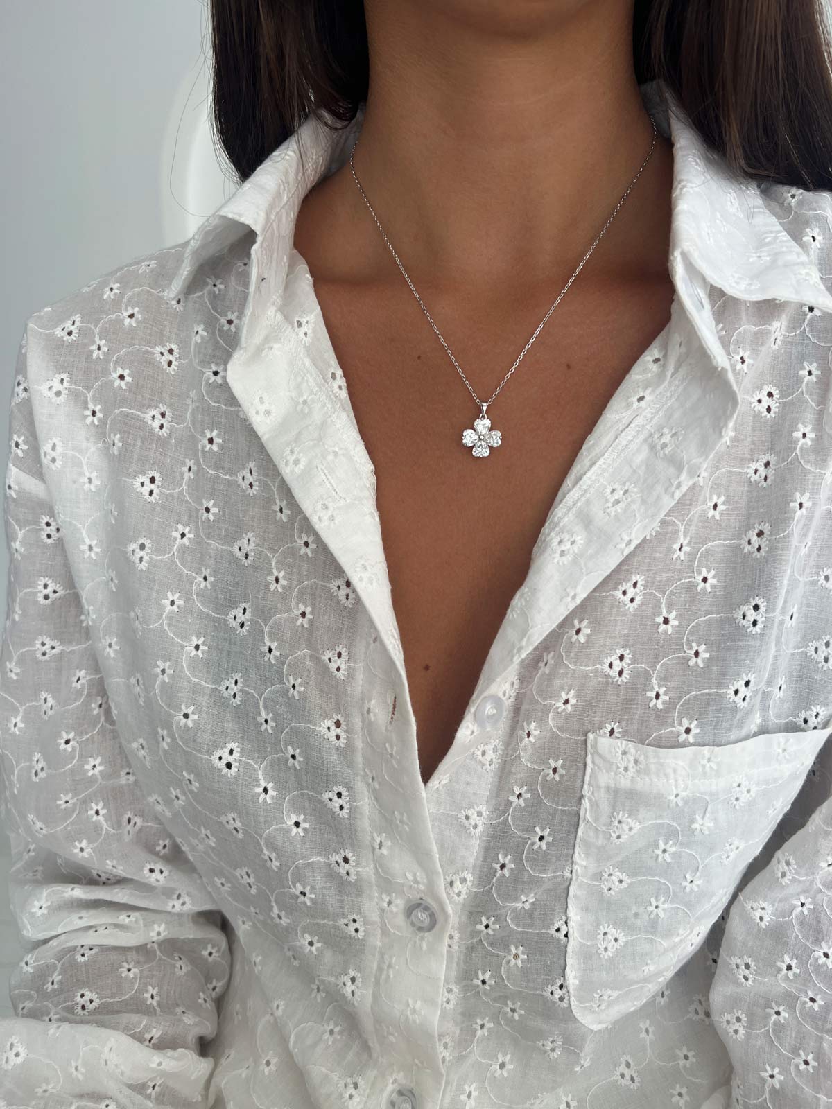 שרשרת תלתן לבבות סוליטרים