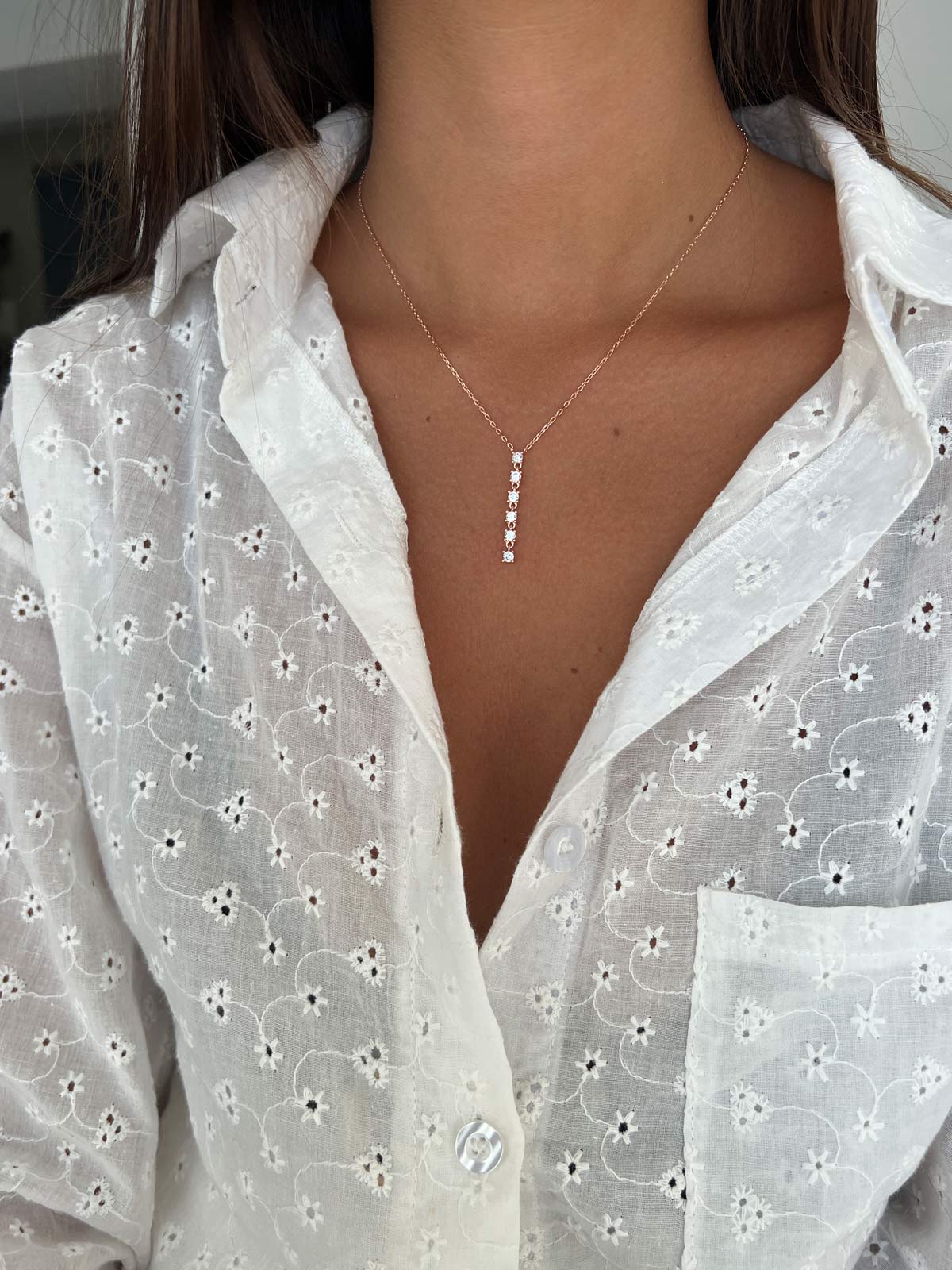 שרשרת זירקוני טניס נופלים