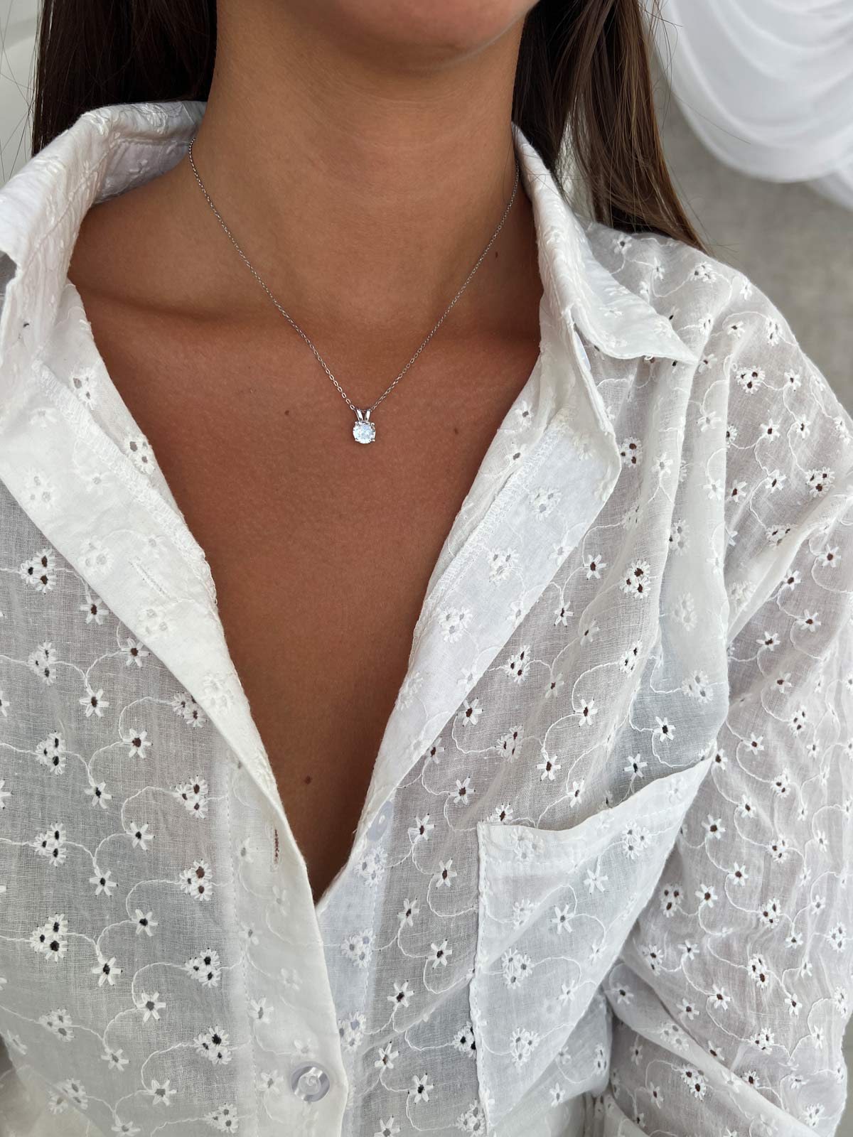 שרשרת קלאסית סוליטר גדול