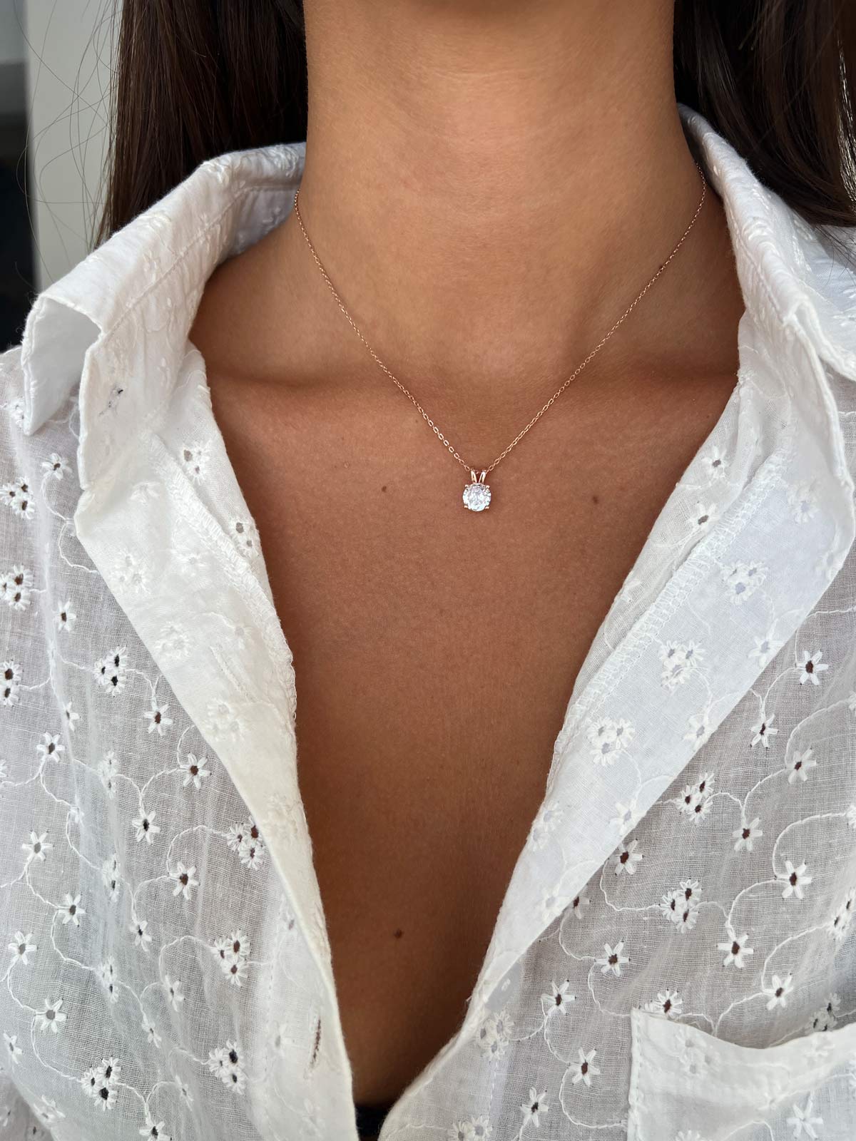 שרשרת קלאסית סוליטר גדול